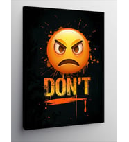 Kanvas Tablo Öfkeli Emoji Mesajı