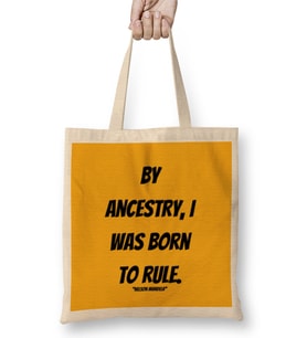 Nelson Mandela Quotes Art Gift - Vintage Retro Style Bez Çanta Uzun Saplı