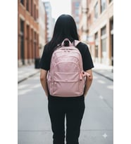 Relaxion Krinkıl Su Geçirmez Astarlı Kumaş Okul Seyahat Sırt Çantası 1625 (Pembe)