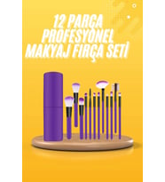 12 Parça Makyaj Fırçası Yumuşak Kıllı Profesyonel Fırça Seti Yüksek Kaliteli Pürüzsüz