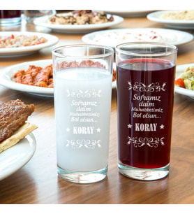 Kişiye Özel Mesajlı Rakı Bardağı 2'li
