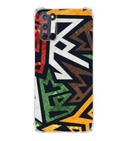 PrintiFy Oppo A72 Uyumlu Köşe Korumalı Soyut Grafiti Tasarımlı Şeffaf Silikon Kılıf