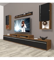 Decoraktiv Ekoflex 270TA Mdf Tv Ünitesi Tv Sehpası - Ceviz Siyah (Siyah - Ceviz)