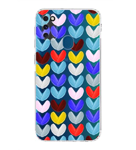 PrintiFy Samsung Galaxy M21 ile Uyumlu Water Color 1  Kamera Korumalı Şeffaf  Kılıf