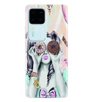 Vivo V30 Kılıf Desenli Silikon Donut Girl 1408