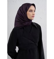 Klasik Desen Twill İpek Eşarp -2025/2026 -9408D (Mor)
