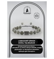 Labradorit Zirkon Doğal Taş Bileklik