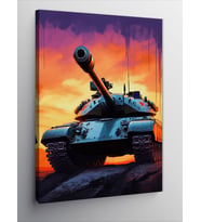 Kanvas Tablo Tank Ve Alevler