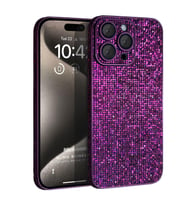 Microsonic Apple iPhone 16 Pro Max Kılıf Bling Rhinestones Mor (Mor)