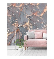Dreamwall Çatlak Lüks Mermer Desenli Silinebilir Tekstil Duvar Kağıdı (Çok Renkli)