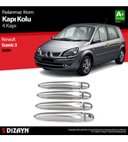 Renault Scenic 3 Krom Kapı Kolu 4 Prç 2010-2013