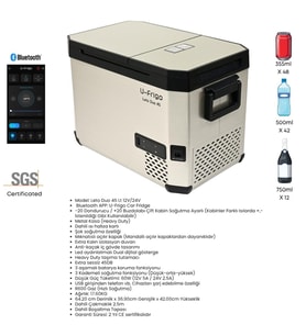 U-Frigo Oto Buzdolabı Leto Duo
 Çift Kapaklı 45Lt 12V/24V
