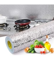 Yapışkanlı Kolay Silinebilir Mutfak Tezgah Üstü Folyo Gümüş 40 Cm x 10 M