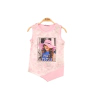 Toontoy Kız Çocuk Atlet Hat Vogue Baskılı (Açık Pembe)