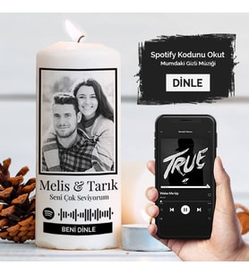 Sevgiliye Hediye Kişiye Özel Spotify Ses İzi Mum