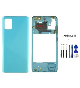 Samsung Galaxy A51 - SM-A515F FULL Kasa Arka Kapak Takım MAVİ - TAMİR SETİ