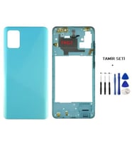 Samsung Galaxy A51 - SM-A515F FULL Kasa Arka Kapak Takım MAVİ - TAMİR SETİ