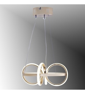 TT003-FSR TT Aydınlatma Sarmal Modeli Fransız Sarısı Kaplama Led Avize (Beyaz)