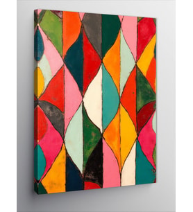Kanvas Tablo Renkli Harlequin Deseni