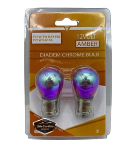 Diadem Ampul Krom Amber Tek Duy Park Ampulü 1141 12V 21W 93 Turuncu Işık P21W Düz Tırnak 2'li Takım