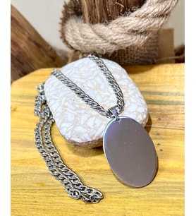 1. Sınıf Çelik Büyük Dogtag Asker Künyesi Kolye 60 cm(3 Seçenekli) (Metal)