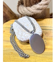 1. Sınıf Çelik Büyük Dogtag Asker Künyesi Kolye 60 cm(3 Seçenekli) (Metal)