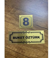 Kapı İsimliği Klasik Ev Dış Kapı İsimliği Çelik Kapı İsimliği Gold0012