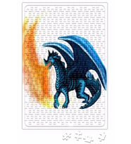 Dragao Em Tons De Azul Cuspindo Fogo Puzzle 240 Parça Yapboz