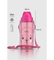 Renga Taffy Desenli 500 ml Askılı Pipetli Tritan Çocuk Matara 912080 Pembe