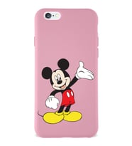 Apple iPhone 6S Plus  Lansman Kılıf Mickey Mouse Tasarımlı Altı Kapalı İçi Kadife Kaplı  Kapak (Şeffaf)