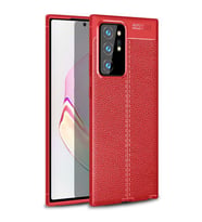 Samsung Galaxy Note 20 Ultra Kılıf Esnek Pu-Deri Leather-Pu Serisi Protected Case (Kırmızı)