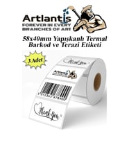 58X40 mm Barkod Etiketi Yapışkanlı 3 Adet Termal Barkot ve Terazi Etiketi 500 lü Barkod Yazıcılarına Uyumlu 