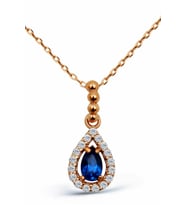 Zirkon Taşlı Rose 925 Ayar Gümüş Kolye - N094201