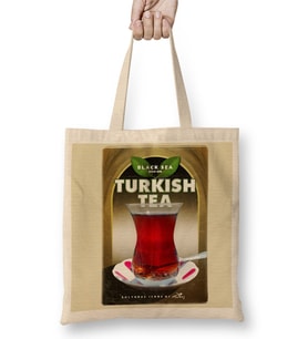 Türk Çayı Bez Çanta Uzun Saplı