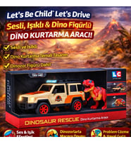 Let’s Be Child Let’s Drive Sesli ve Işıklı Safari Aracı Dinozor Figürlü Oyuncak Seti