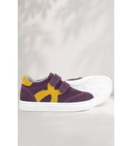 Rakerplus Hakiki Deri Mor Sarı Cırtlı Çocuk Spor Ayakkabı