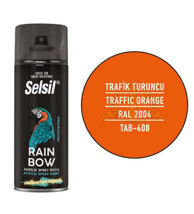 Selsil Rainbow Akrilik Sprey Boya TRAFİK TURUNCU 400 ml. - RAL2004