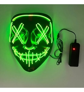 Halloween Cadılar Bayramı Maske Vendetta Neon Açık Yeşil Işıklı Parti Maskesi