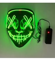 Halloween Cadılar Bayramı Maske Vendetta Neon Açık Yeşil Işıklı Parti Maskesi