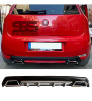 Fiat Punto Difüzör Arka Tampon Eki 2 Egzoz Çıkışlı Gri Lüx Tip