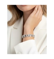 Geometrik Damla Çiçek Model Silver Renk Bileklik (Gümüş)