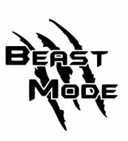 Beast Mode Sticker Siyah 19x18 CM (Siyah-Siyah)