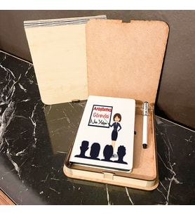 Araştırma Görevlisi Ahşap Kutulu Defter Kalem Set