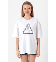Princess Mononoke Wolves Beyaz Kadın Oversize Tshirt