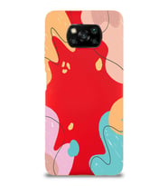 PrintiFy Xiaomi Poco X3 Uyumlu Lansman Kılıf Karışık Renkler Tasarımlı İçi Kadife Kapak (Kırmızı)