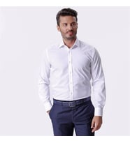 Erkek Düz Uzun Kollu Gömlek (Beyaz)