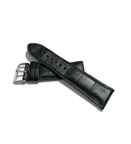 Fado&Her Saate Uygun Yarım Kroko Hakiki Deri Saat Kordonu 18 mm (146)  SİYAH
