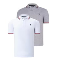 İKİLİ SET T8594 DEWBERRY ERKEK T-SHIRT-BEYAZ-GRİ (Karışık)
