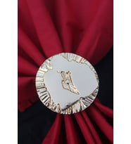 6 Adet Gold Valentine Yuvarlak Metal Peçete Halkası - Napkin Ring