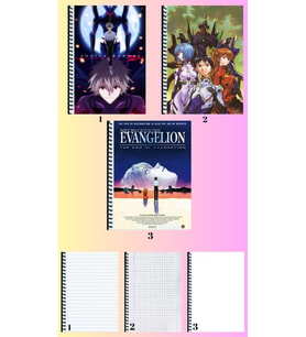 Neon genesis evangelion 3 adet defter A4 büyük boy çizgili_kareli_çizgisiz